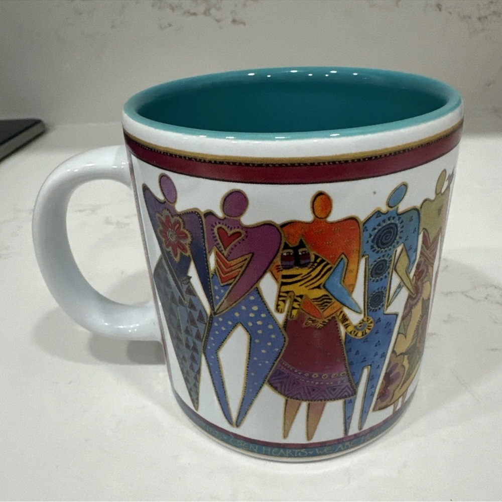 2004 Laurel Burch Signed Coffee Tea Mug by Wine Things "Join Hands, Open Hearts"